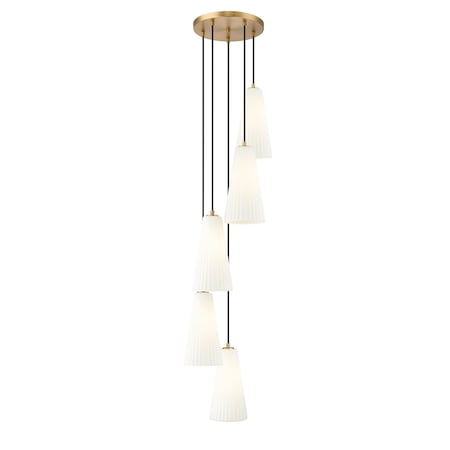 Z-Lite Farrell 5 Light Chandelier, 12in. W x 13.75in. H, Modern Gold 3043P7-5R-MGLD